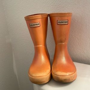 orange rain boots